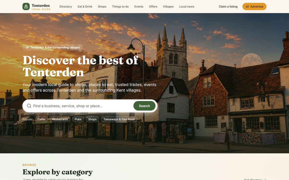 Tenterden Local Guide website &mdash; tenterden.info